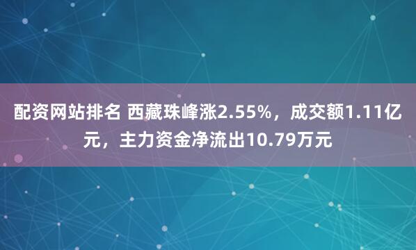 配资网站排名 西藏珠峰涨2.55%，成交额1.11亿元，主力资金净流出10.79万元
