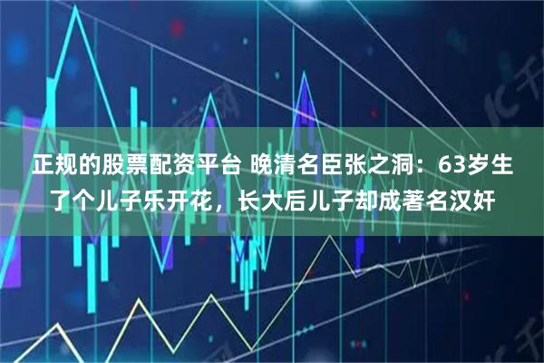 正规的股票配资平台 晚清名臣张之洞：63岁生了个儿子乐开花，长大后儿子却成著名汉奸